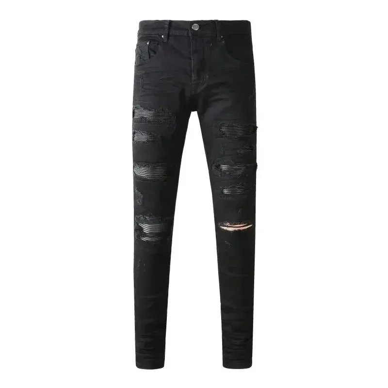 AMIRI Distressed Skinny Jeans Black