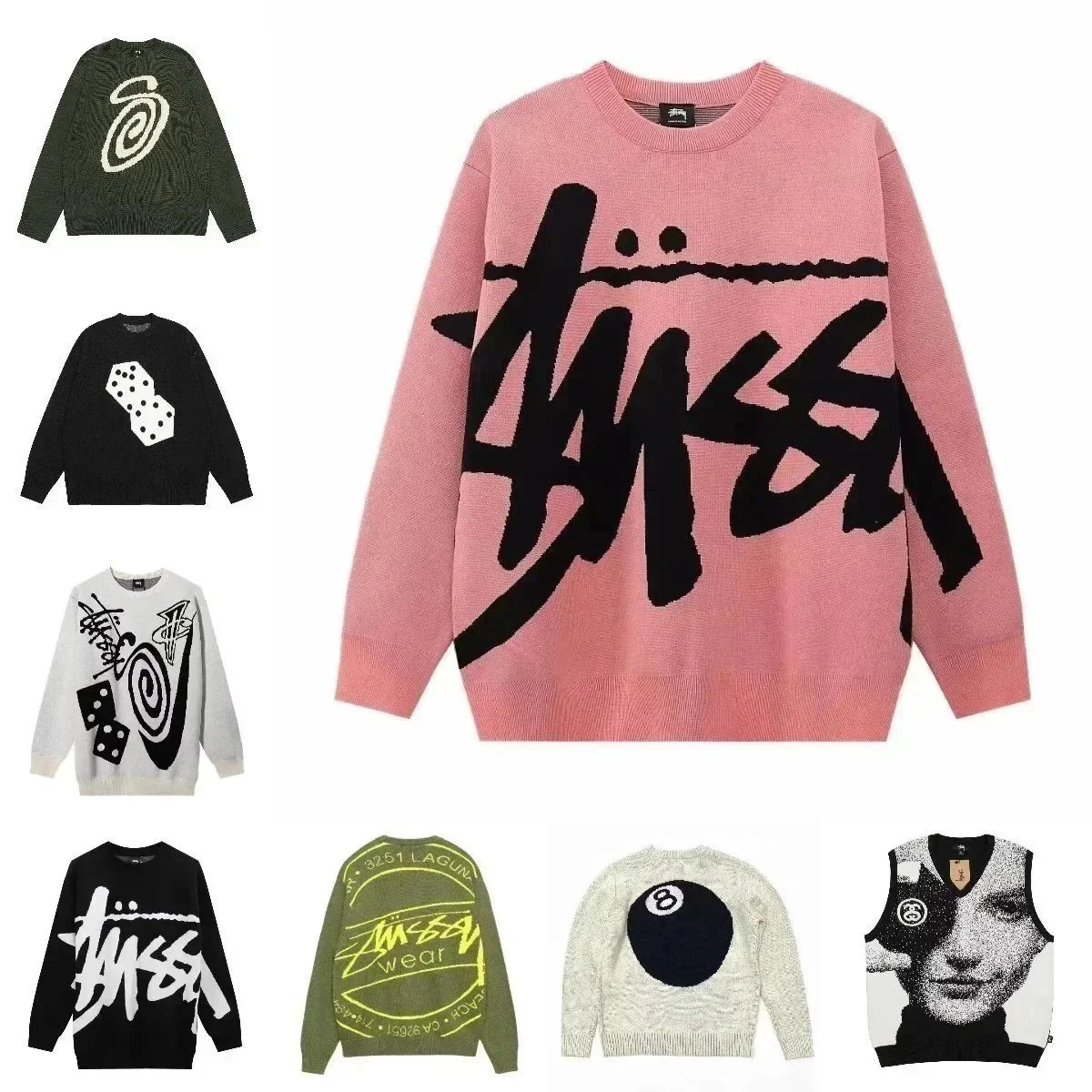 Designer x Streetwear x Stussy Pink Stussy Sweatshirt