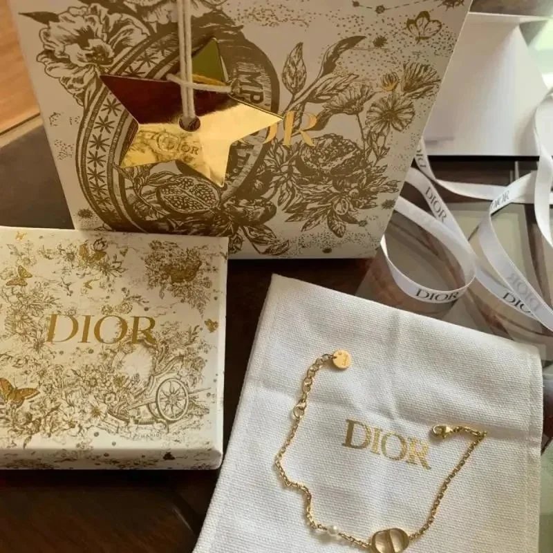 Dior Shopping Gift Bag Shiny Gold Lettering
