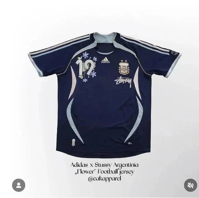 Adidas x Stussy Argentina Flower Football Jersey