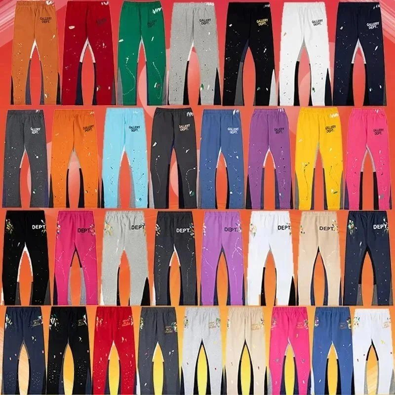 Gallery Dept Hand-Painted Ink-Splashed Drawstring High Street Casual Trousers
