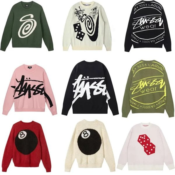 Stussy Graphic Knit Sweaters for Men and Women