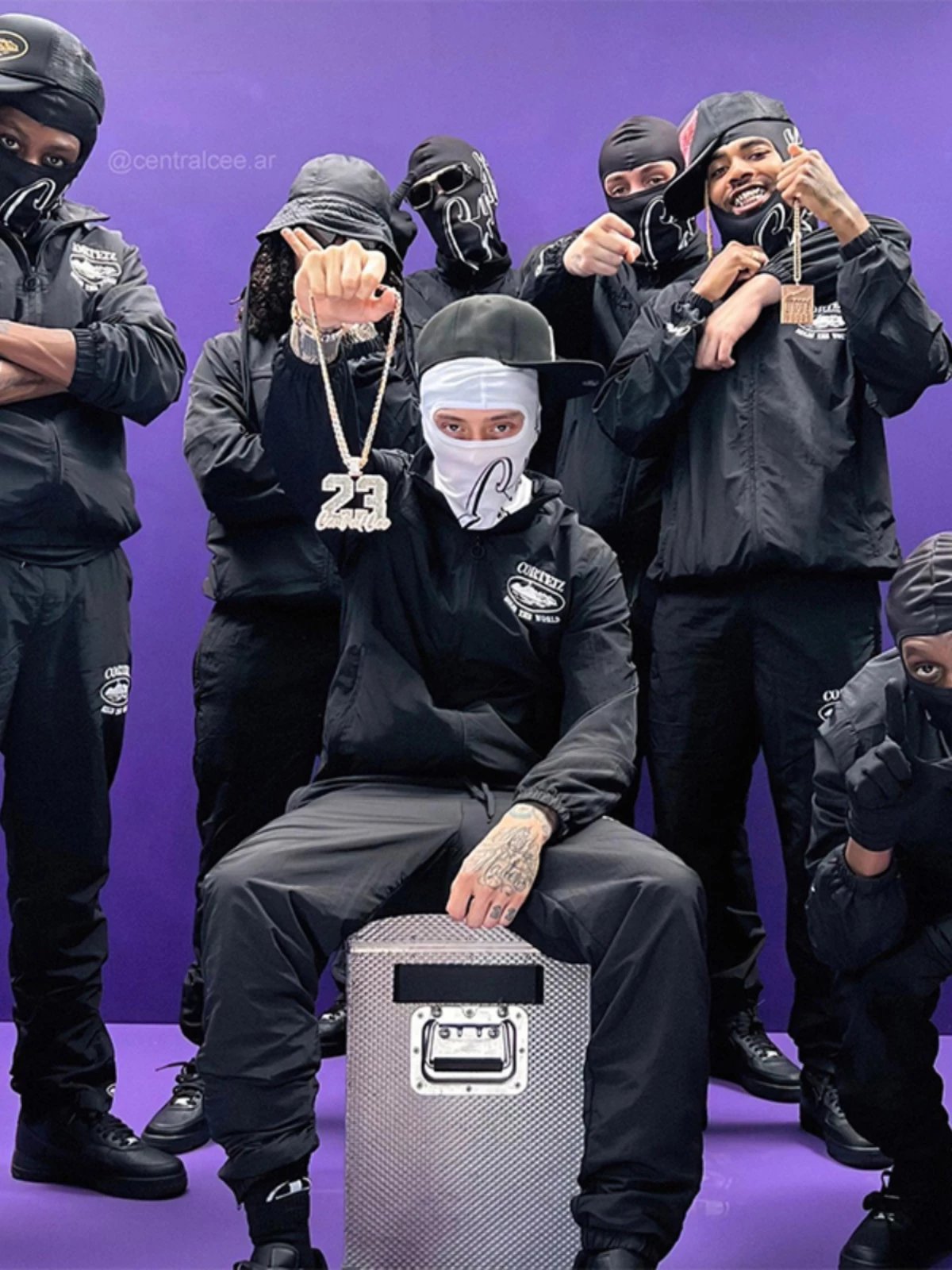 Cultez Black Track Suit Set with Logo Hoodie and Pants