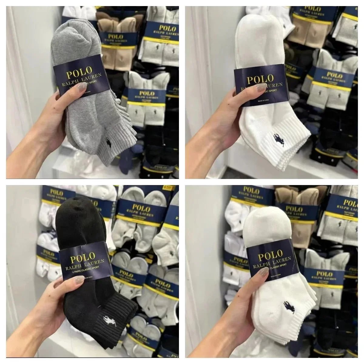 Polo Ralph Lauren Classic Sport Socks 6-Pack Men's Cotton Crew Socks