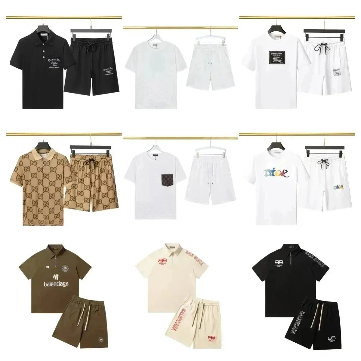 Balenciaga Men's Polo Shirt and Shorts Set