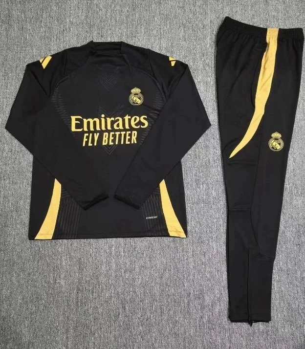 Real Madrid Training Suit Black Gold 2023-2024