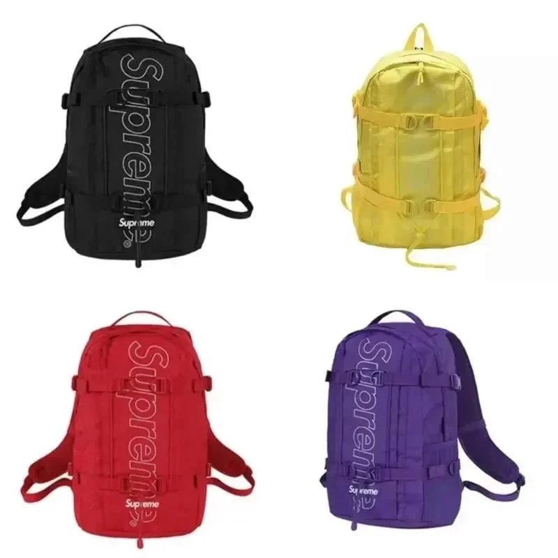 Supreme Backpacks in Black Yellow Red and Purple Colors