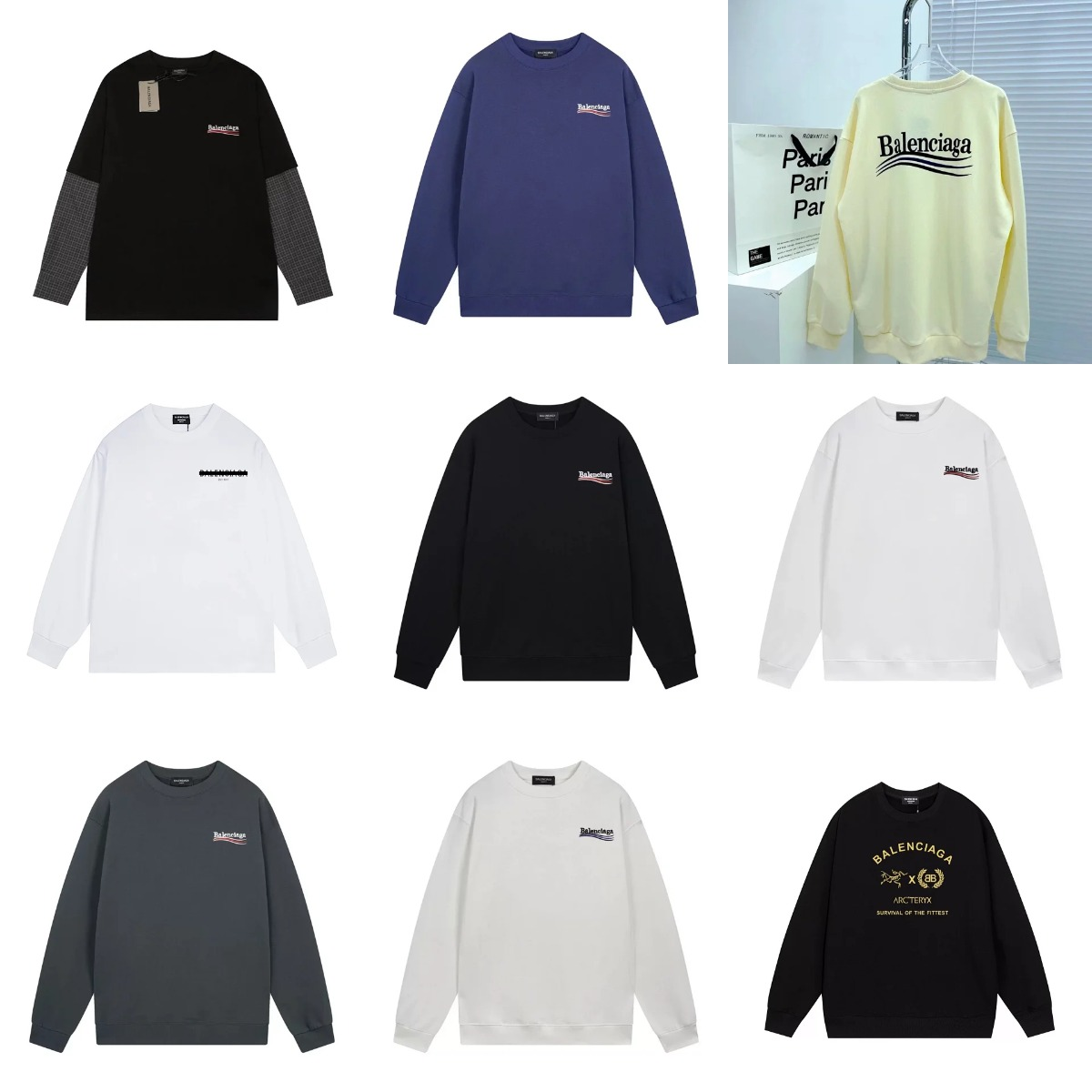 Balenciaga Logo Crewneck Sweatshirt Men Women Fashion Streetwear