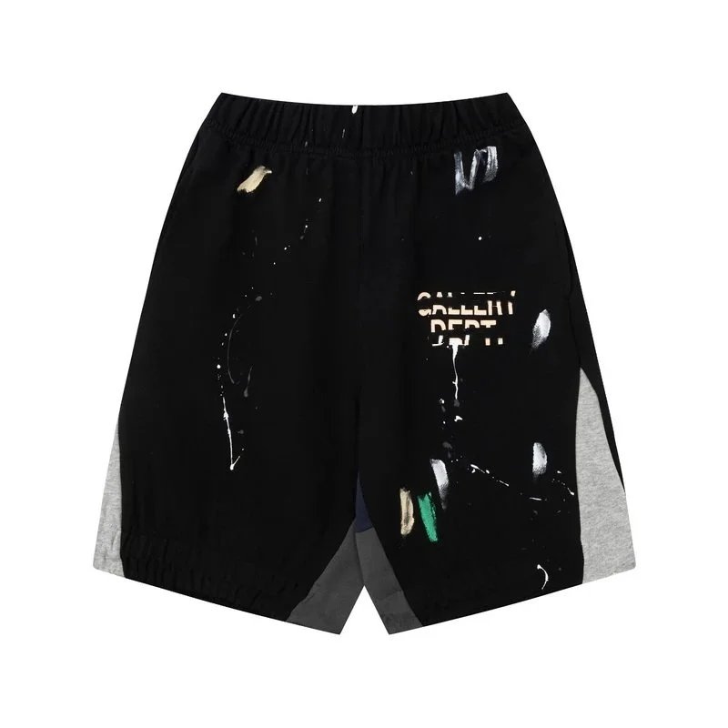 GALLETI DEPT. Black Paint Splatter Shorts for Men