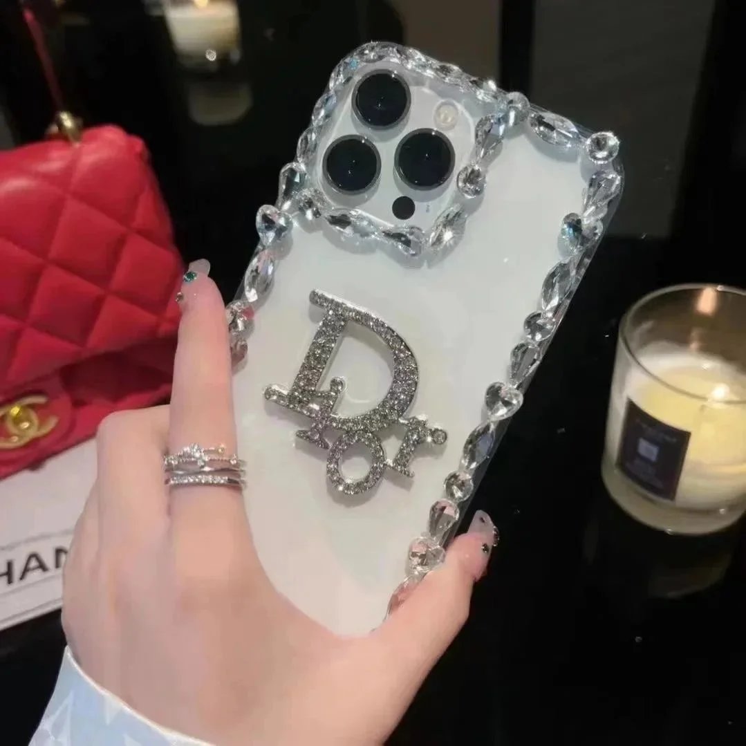 Dior Crystal Logo iPhone Case with Rhinestone Design