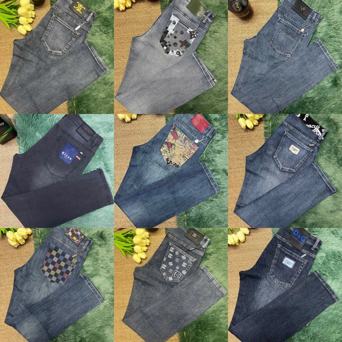 Stylish Men's Denim Jeans with Unique Pocket Designs