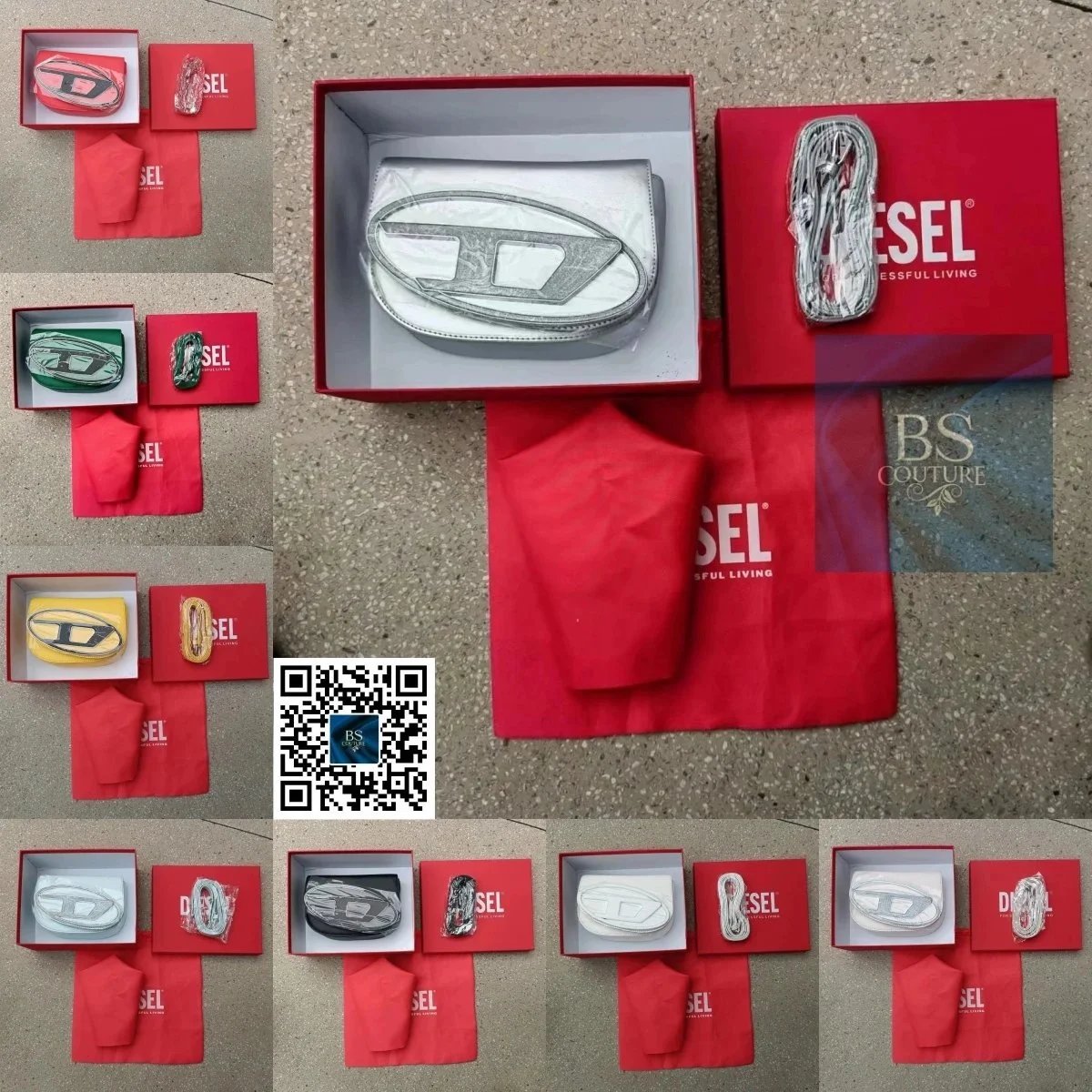DIESEL Logo Clutch Bag with Original Packaging and Accessories
