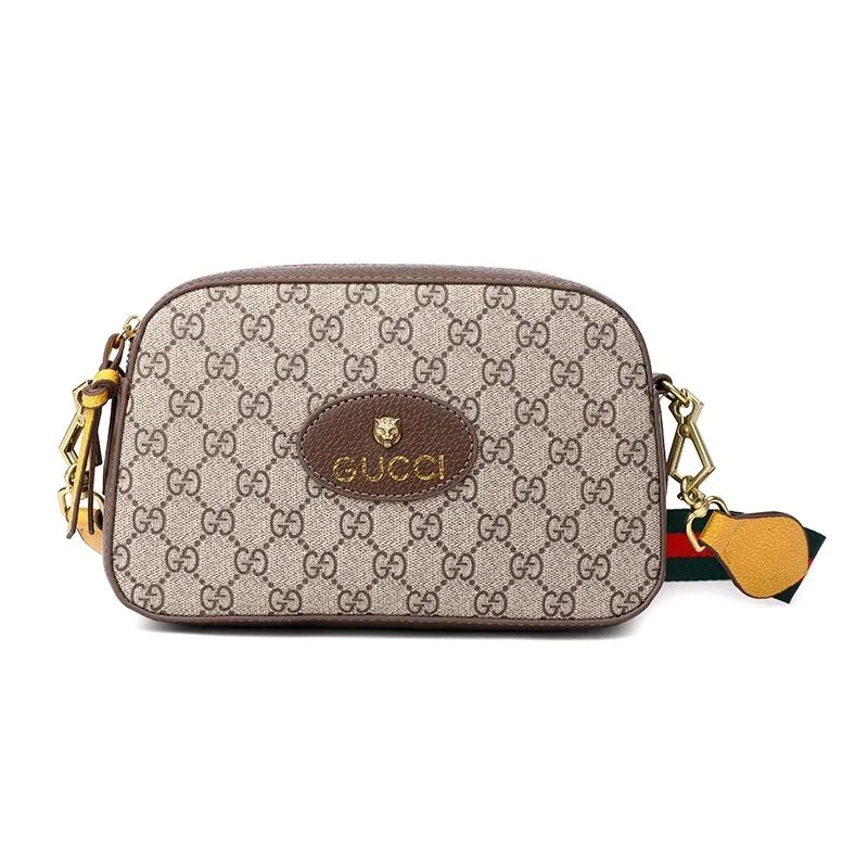 Gucci GG Supreme Canvas Crossbody Bag with Web Strap