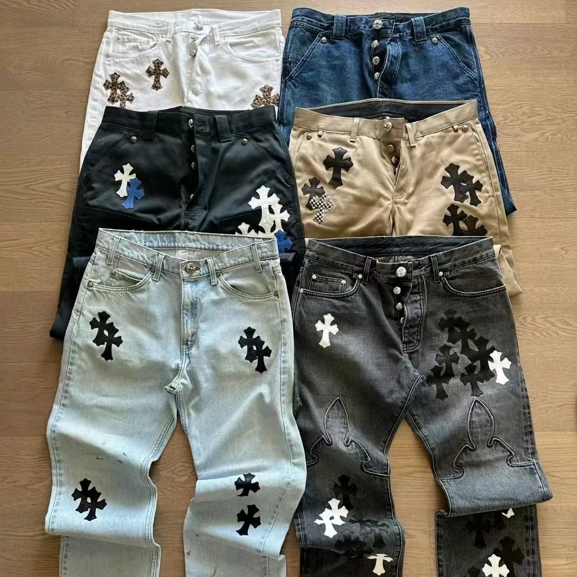 Givenchy Cross Embroidered Denim Pants for Men