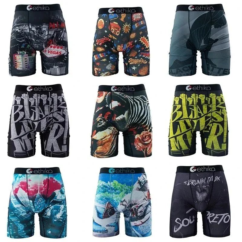 Cethika Men's Printed Boxer Briefs with Bold Designs