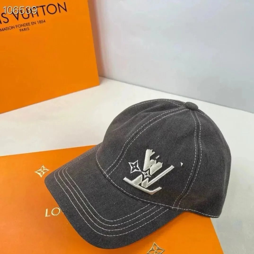 Louis Vuitton Gray Embroidered Logo Baseball Cap