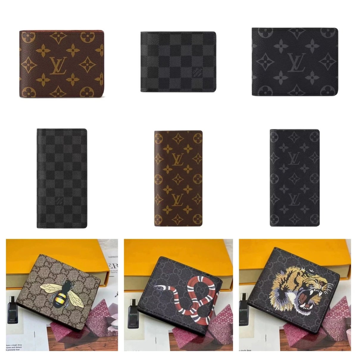Louis Vuitton Monogram Wallets with Animal Motifs and Classic Patterns