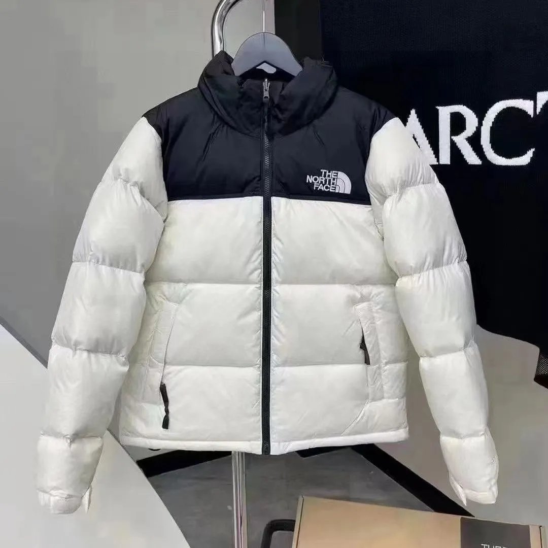 The North Face White and Black Puffer Jacket for Men Women