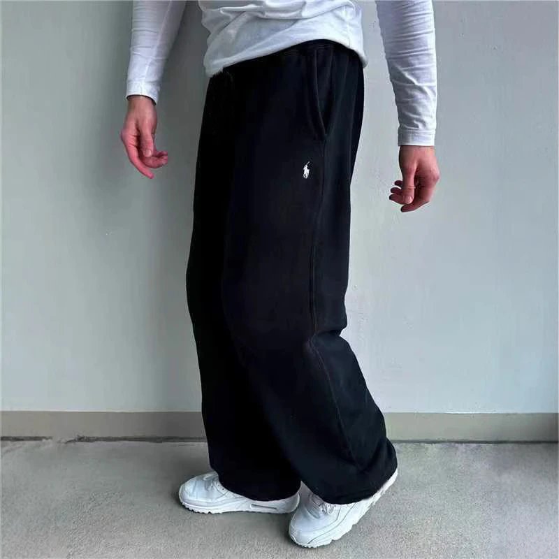 Black Ralph Lauren Wide Leg Sweatpants for Men