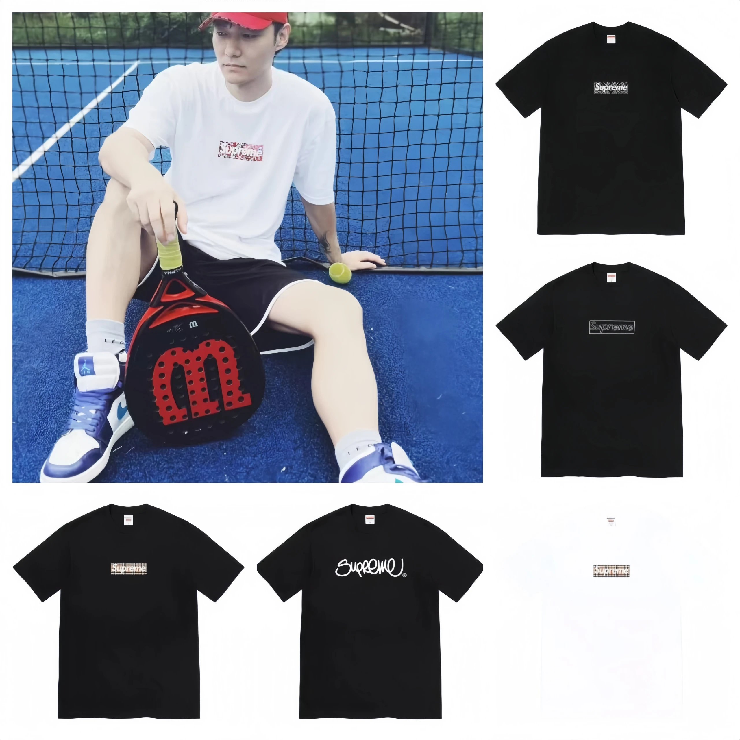 Supreme Box Logo T-Shirt White Black Classic Streetwear Tee