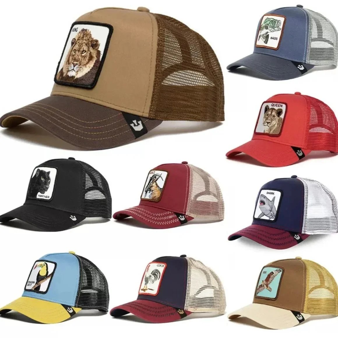 Animal Patch Trucker Hats for Men Women Outdoor Fishing Hunting Cap