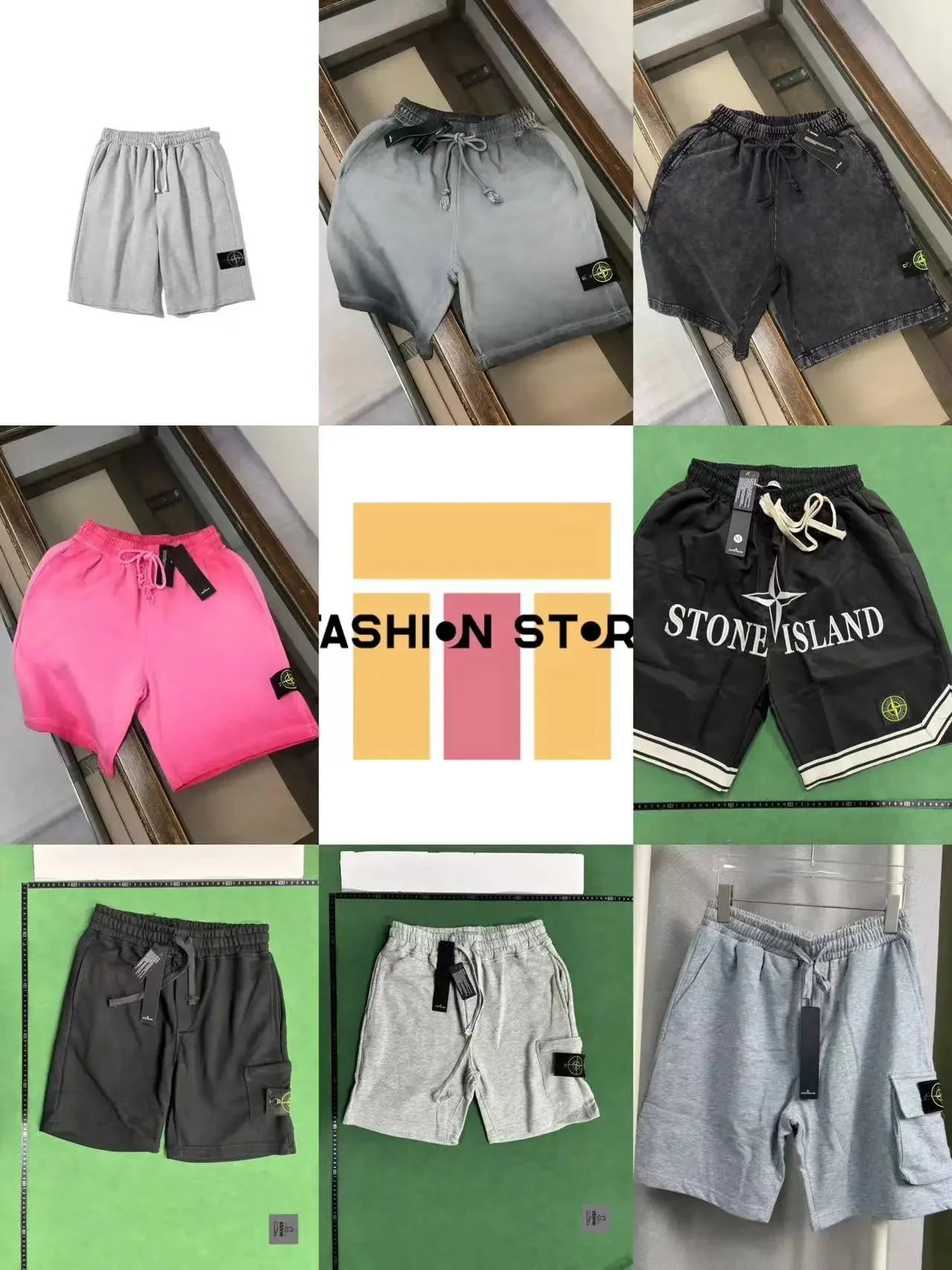 Stone Island Men's Cotton Blend Shorts with Logo Patch
