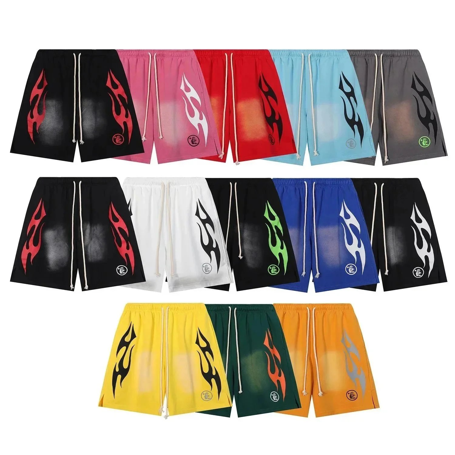 Flame Design Drawstring Shorts for Men and Women - Casual Sporty Wear