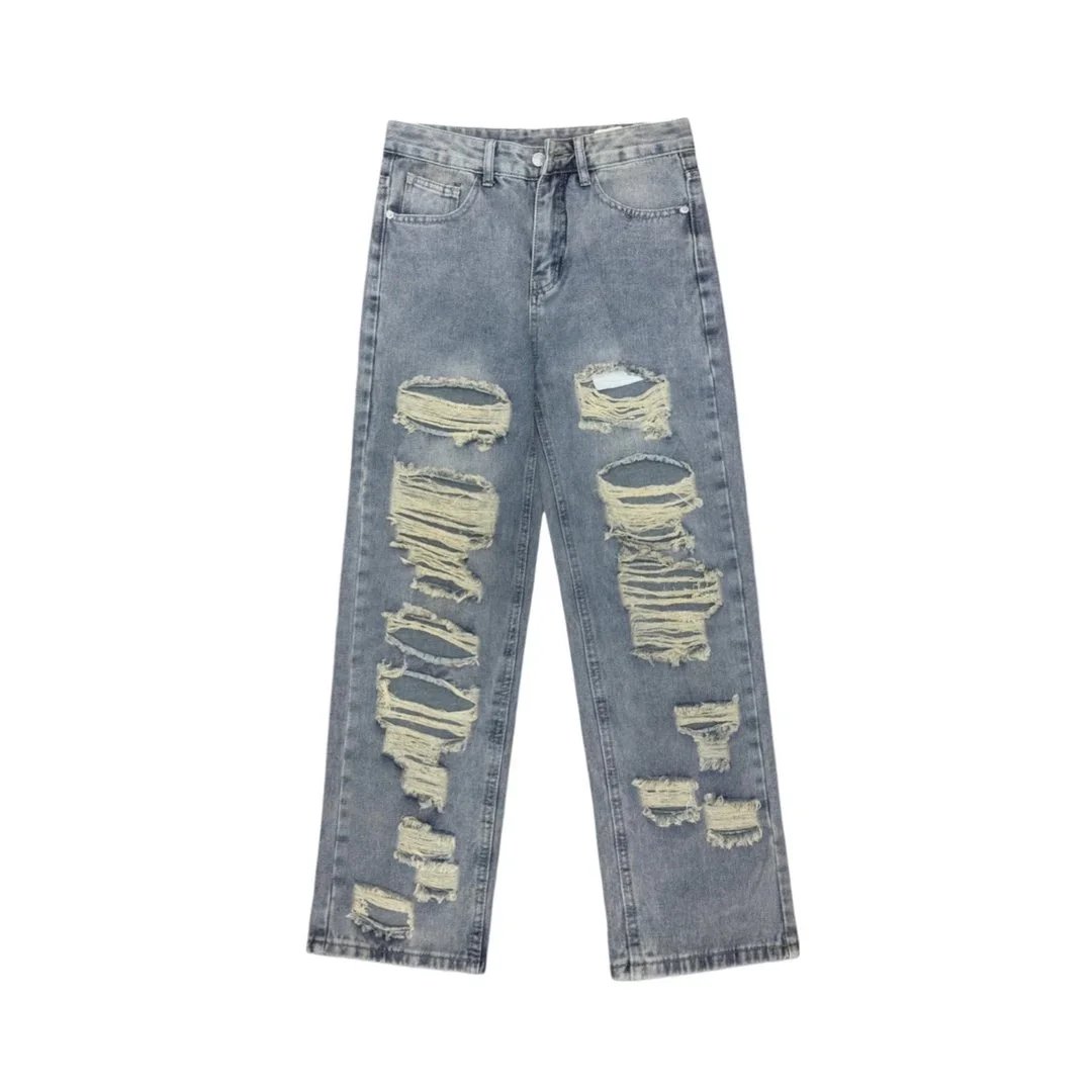Distressed Ripped Denim Jeans for Men and Women
