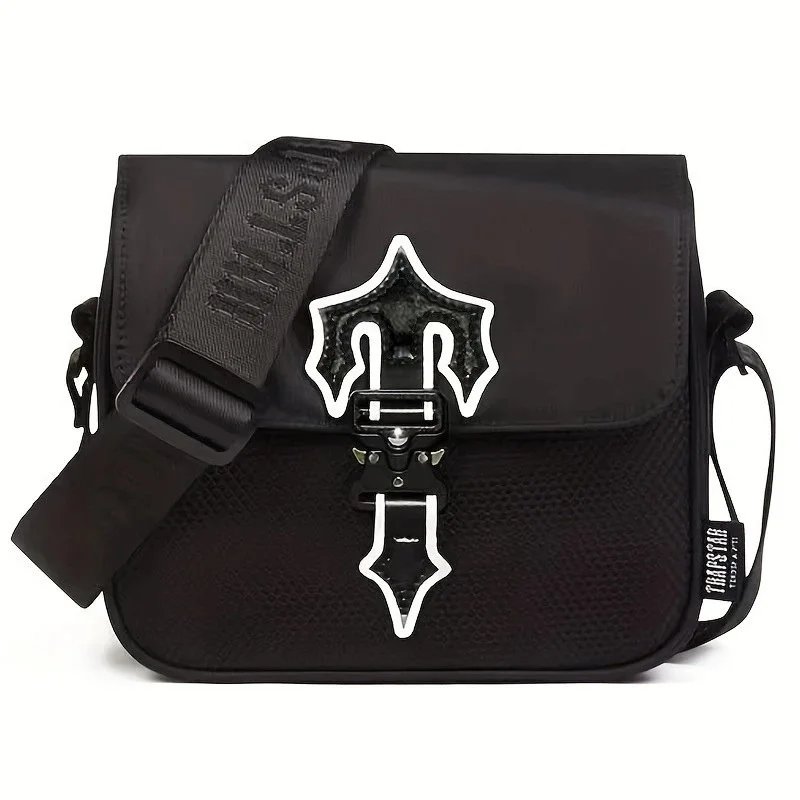 THORSTAR Black Crossbody Bag with Unique Buckle Design