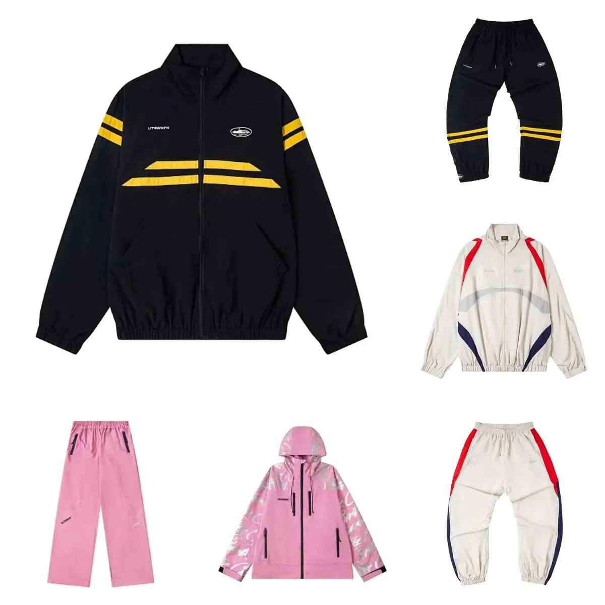 UTWORK Sport Tracksuit Set Men Women Casual Streetwear Jacket Pants Outfits