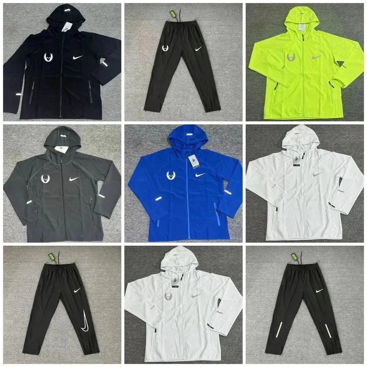 Nike Windrunner Hooded Jacket and Track Pants Set for Men Women