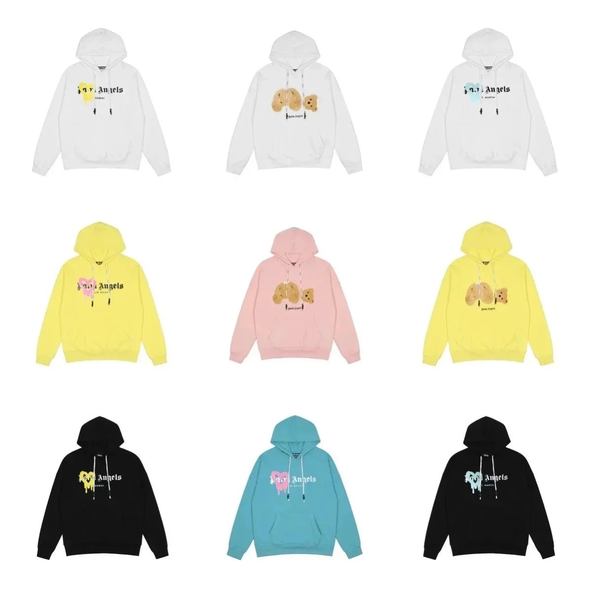 JARANGELS Bear Heart Print Hoodie Unisex Sweatshirt