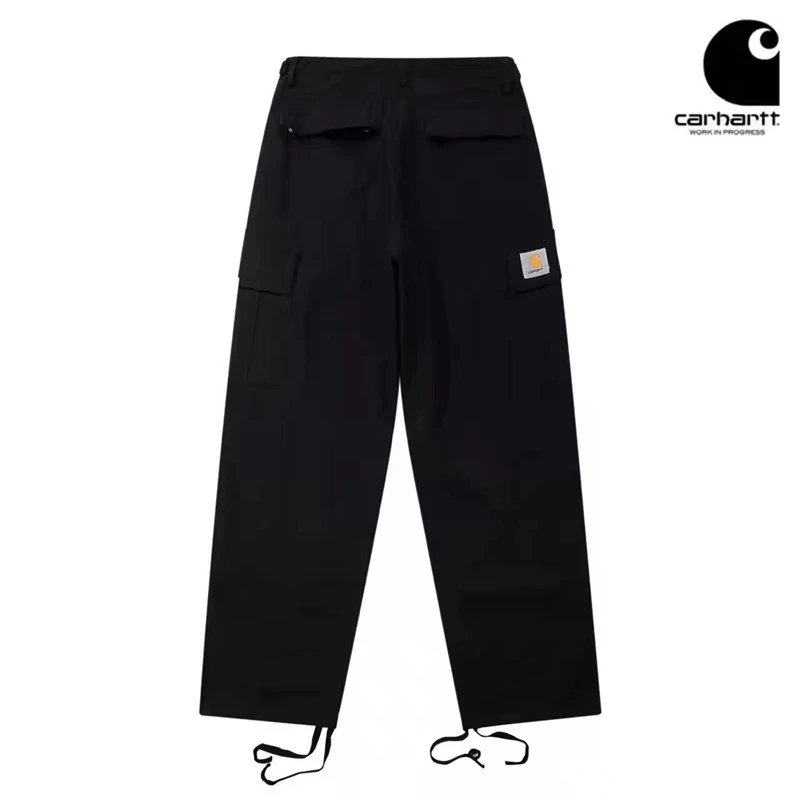 Carhartt WIP Black Cargo Pants with Drawstring Cuffs