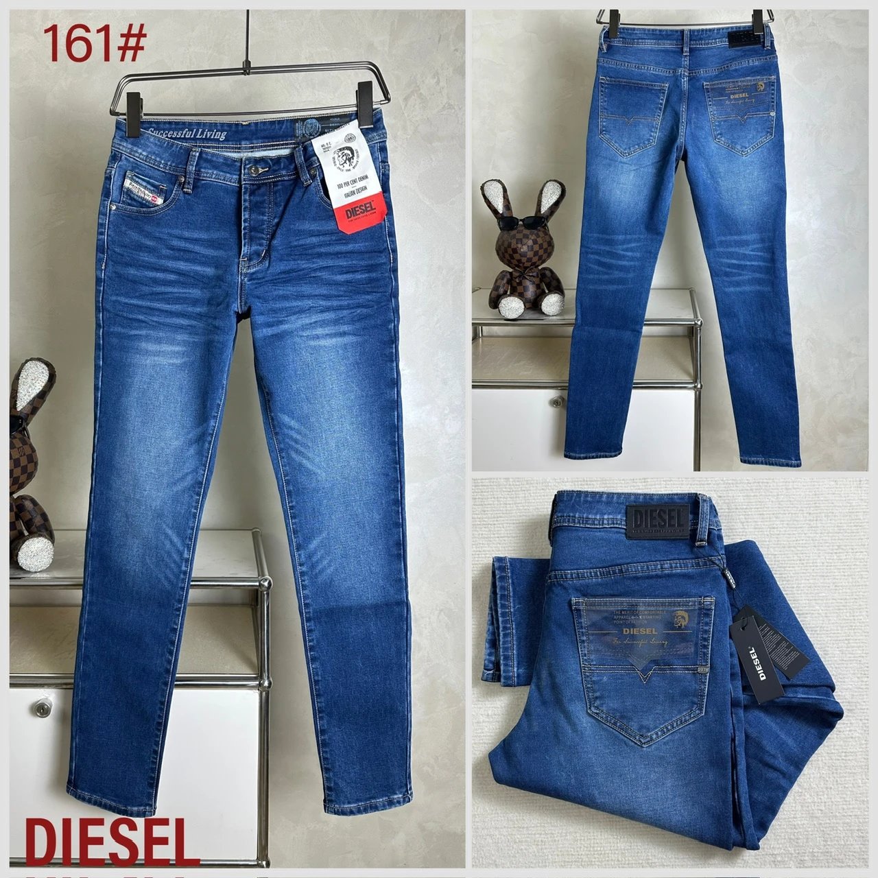 DIESEL Men's Slim Fit Blue Denim Jeans 161#