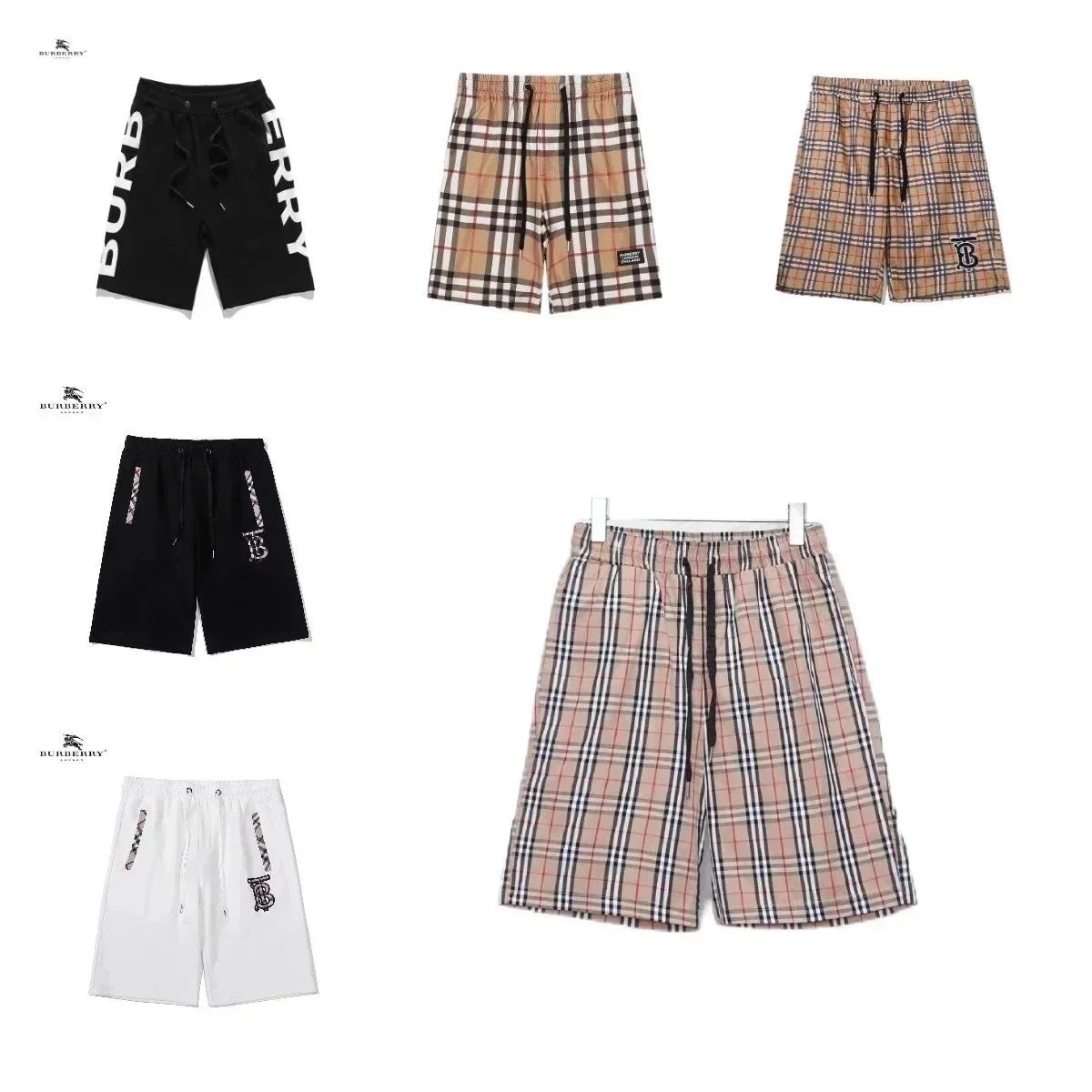 Burberry Check Pattern Cotton Shorts for Men and Women