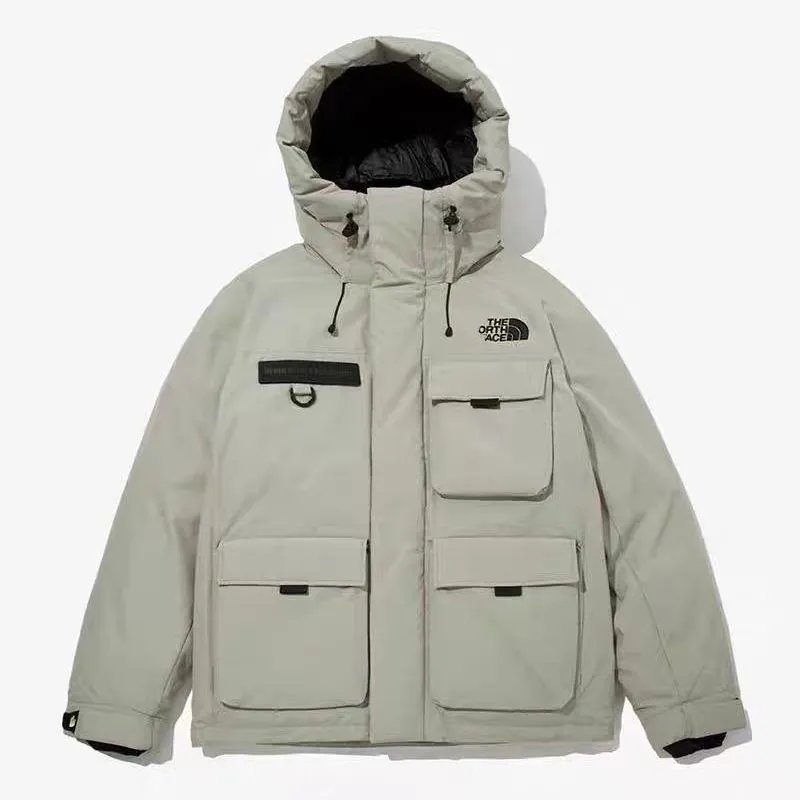 The North Face Men's Snow Jacket with Hood and Multiple Pockets