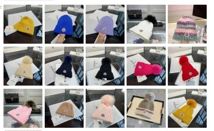 Moncler Knit Beanie Hats with Pom Pom for Women and Men
