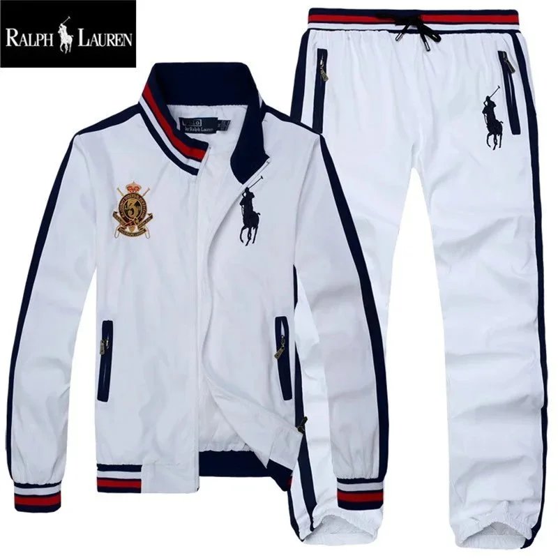 Ralph Lauren White Track Suit with Pony Logo and Crest