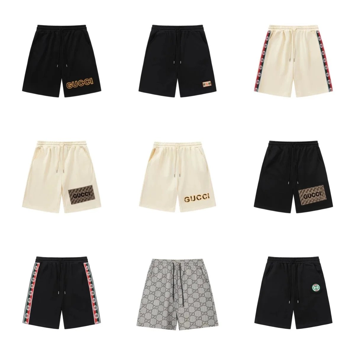 Gucci Men's Logo Embroidered Cotton Shorts
