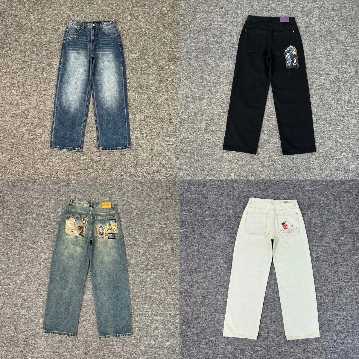 Stylish Denim and Cotton Pants for Women - Fashionable Designs with Patches and Embroidery