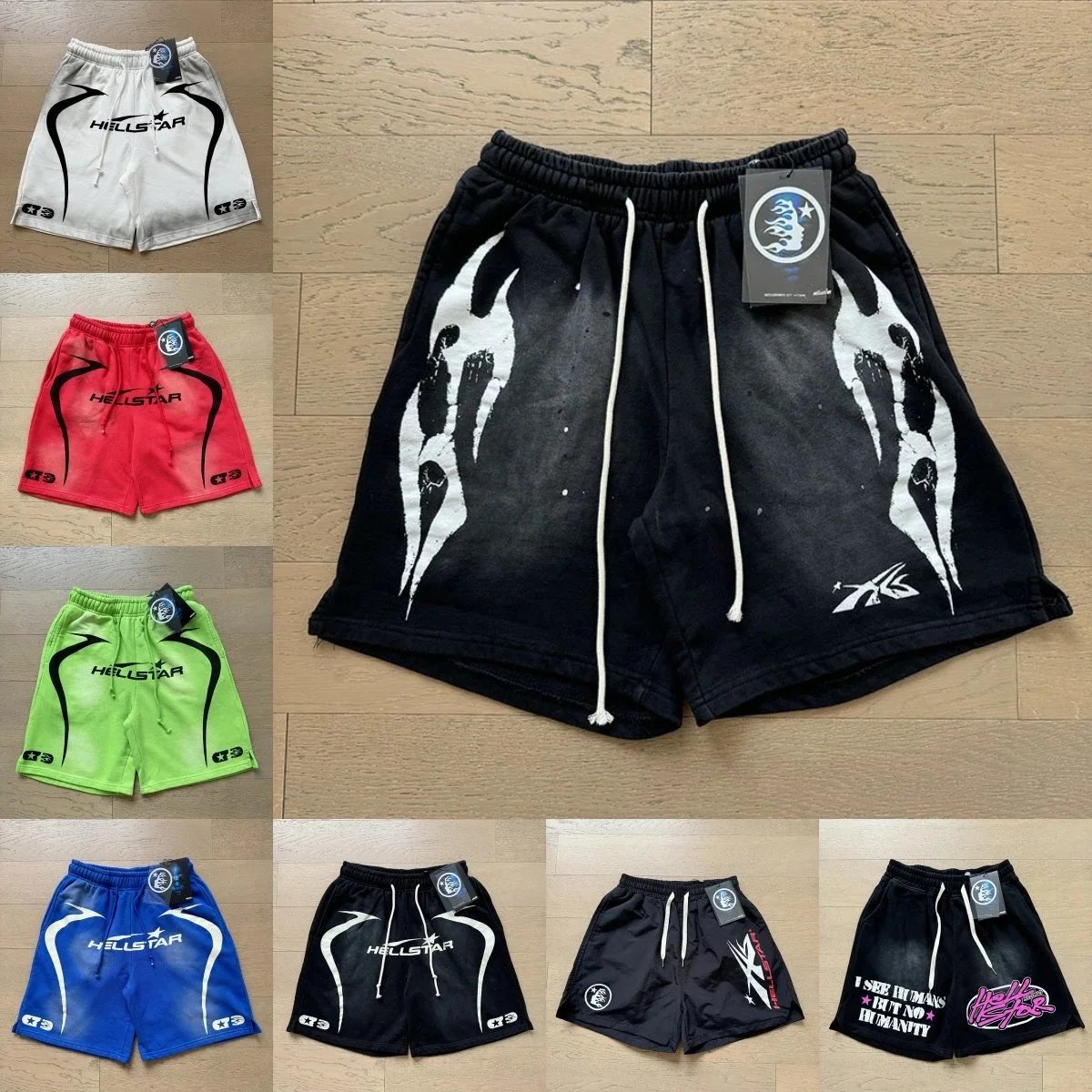 Hellstar Flame Design Athletic Shorts for Men and Women