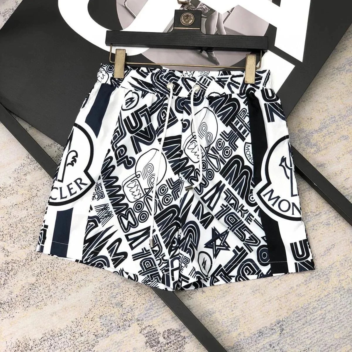 Moncler Printed Drawstring Shorts for Men