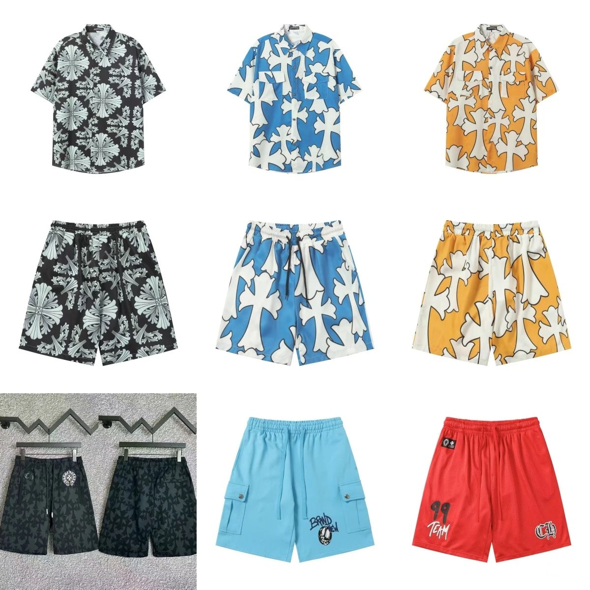 Men's Hawaiian Shirt and Matching Shorts Set - Summer Beach Wear