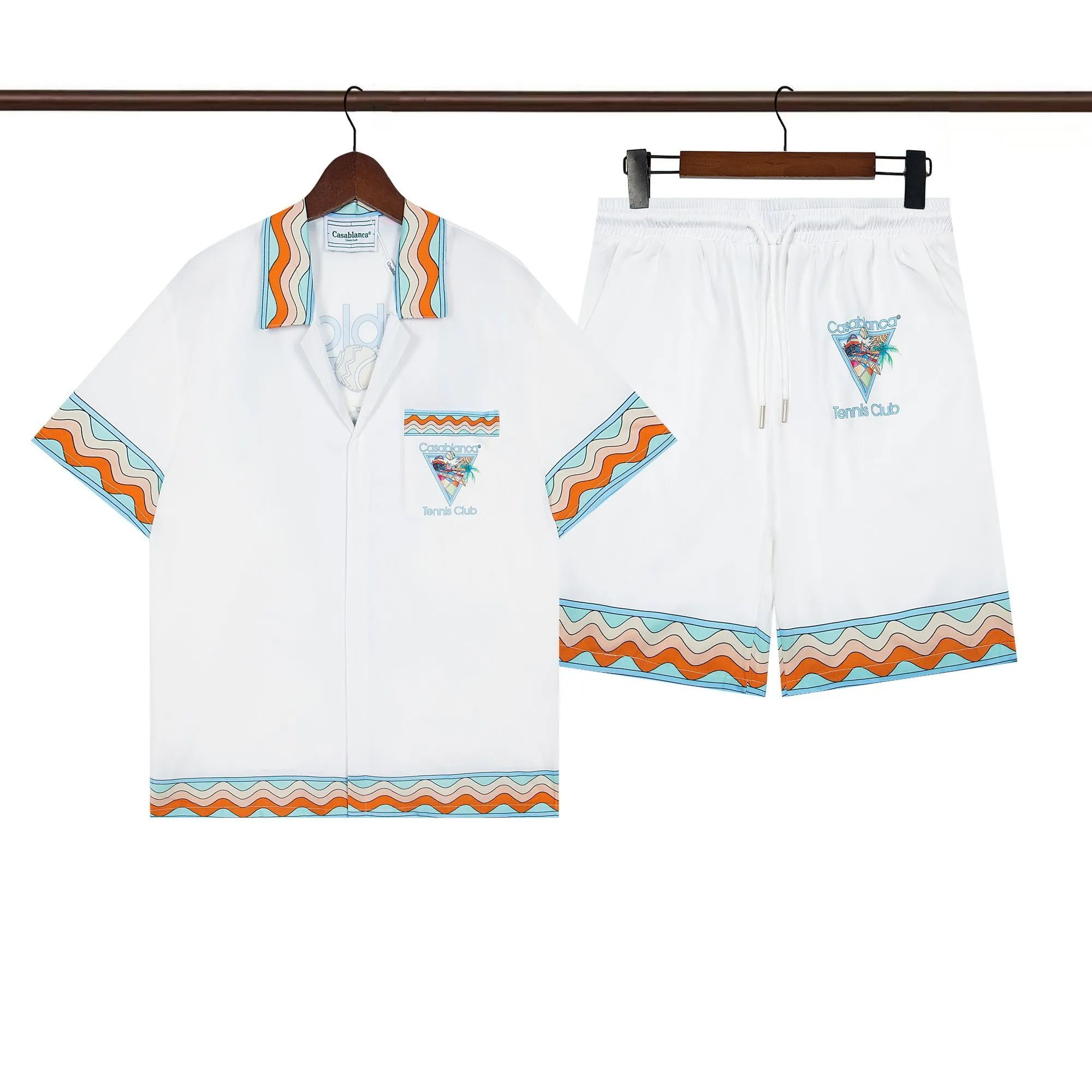 Casablanca Tennis Club White Short Sleeve Shirt and Shorts Set