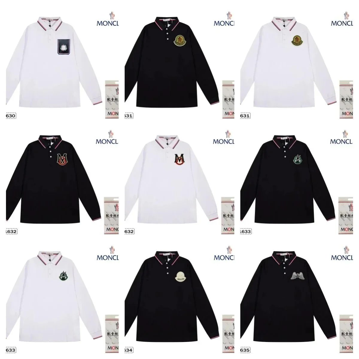 MONCLER Long Sleeve Polo Shirts for Men and Women