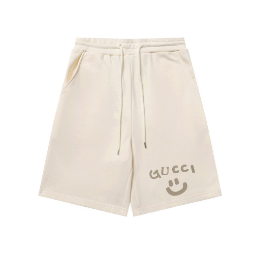 Gucci Cream Cotton Shorts with Smiley Logo