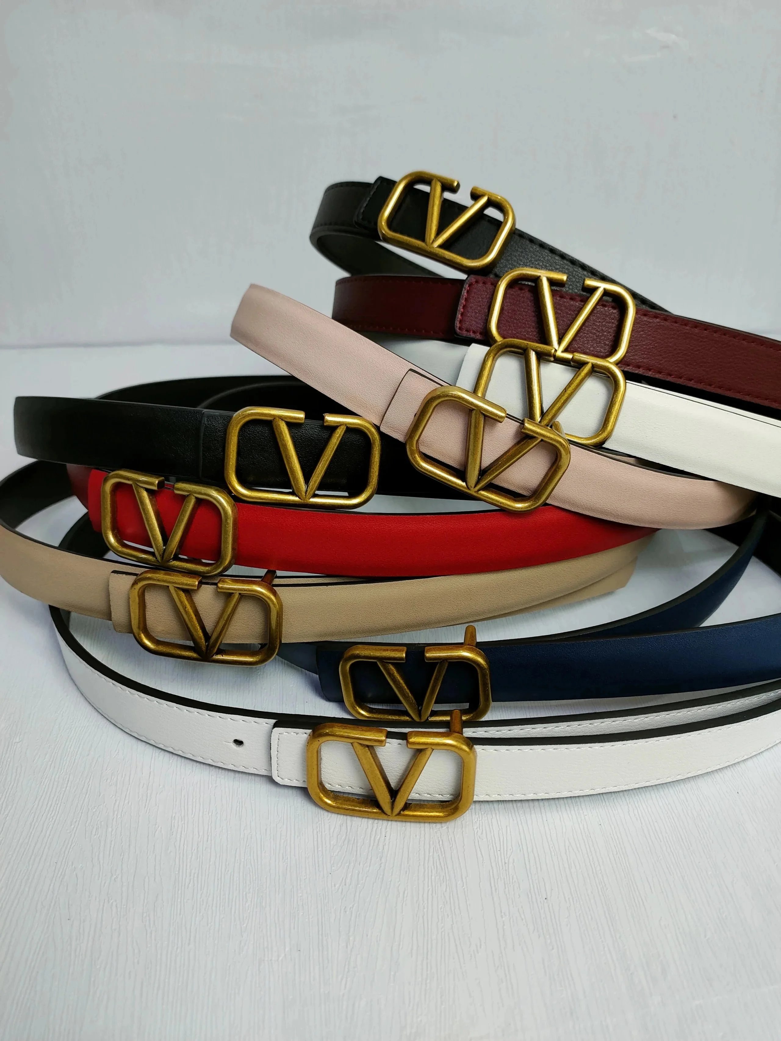 Valentino VLogo Leather Belt in Multiple Colors