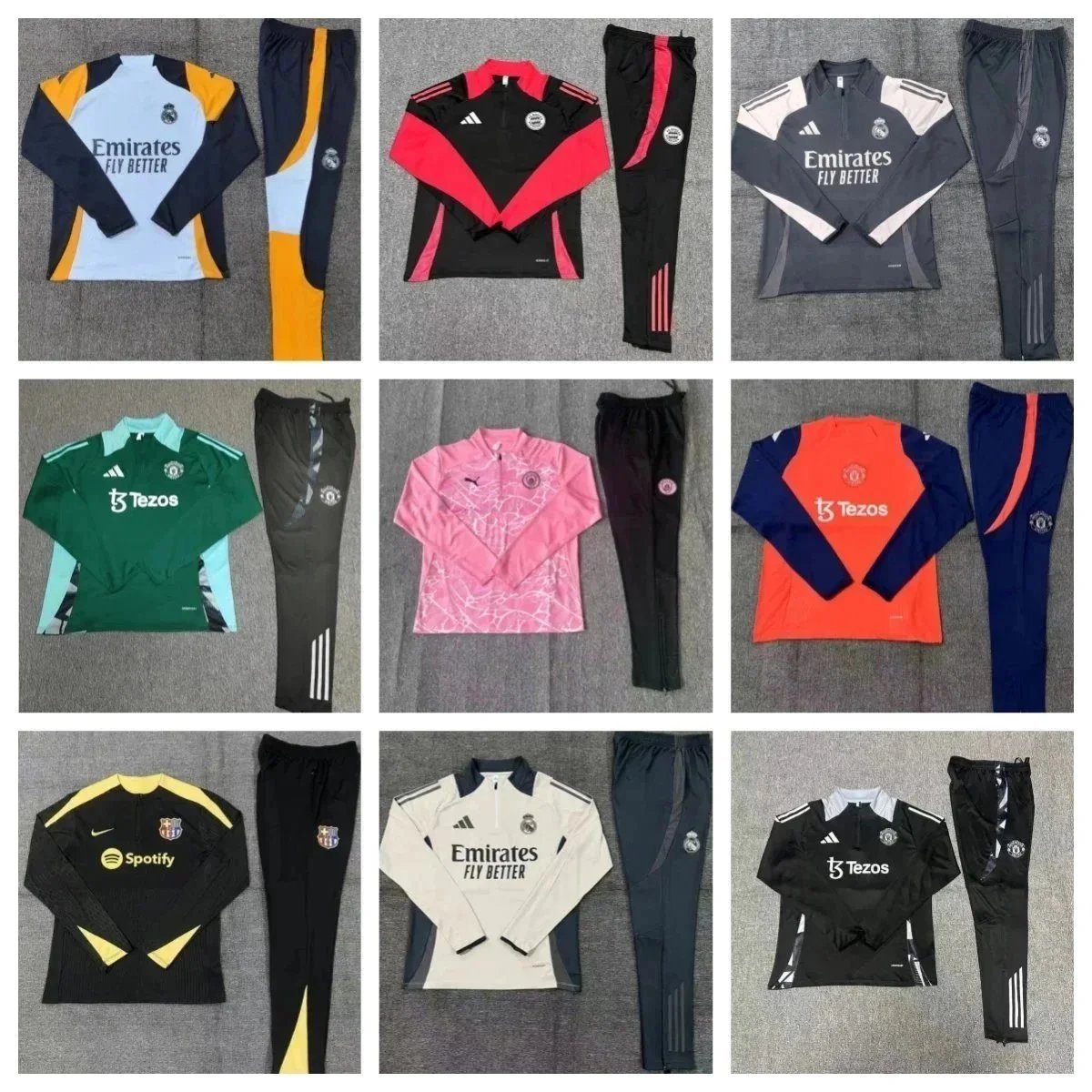 Official Football Training Kits for Men Real Madrid Manchester United Barcelona