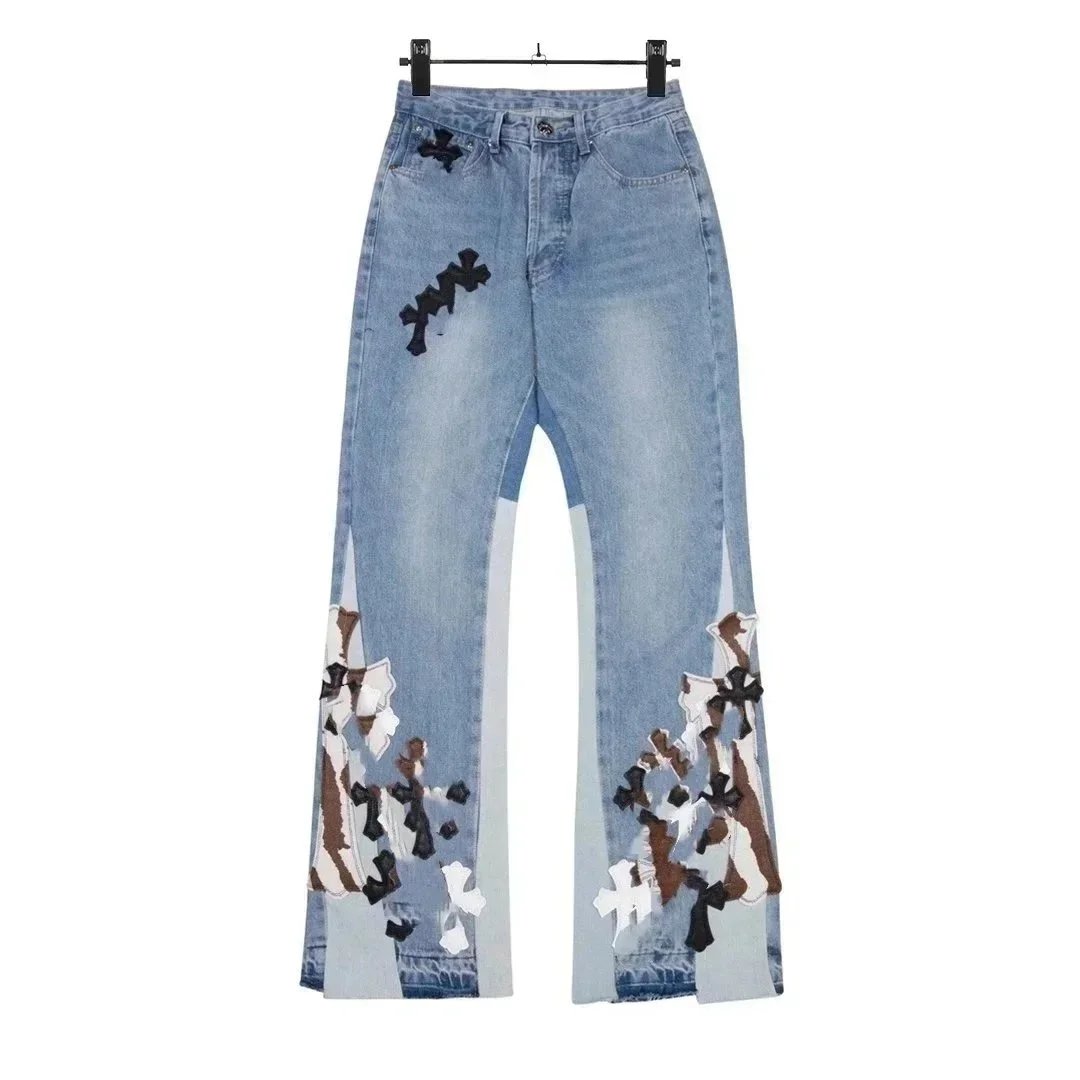 Balenciaga Patchwork Denim Flared Jeans