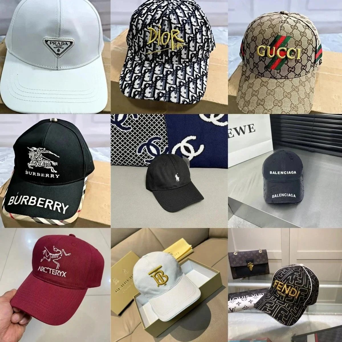 Luxury Brand Baseball Caps for Men and Women - Prada Dior Gucci Burberry